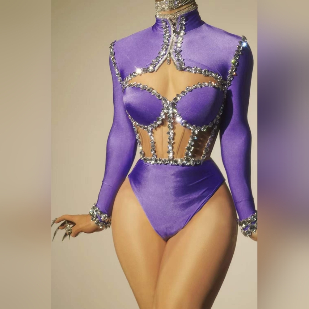 Powder blue ready to ship leotard corset bolero jacket - Picture 7 of 11